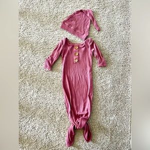 Caden Lane newborn knot gown & hat set